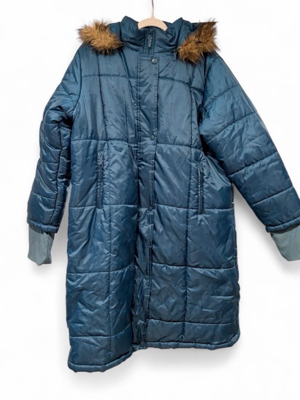 Vintage Weather Stoppers By Totes Long Puffer Coat | Teak Blue | Large